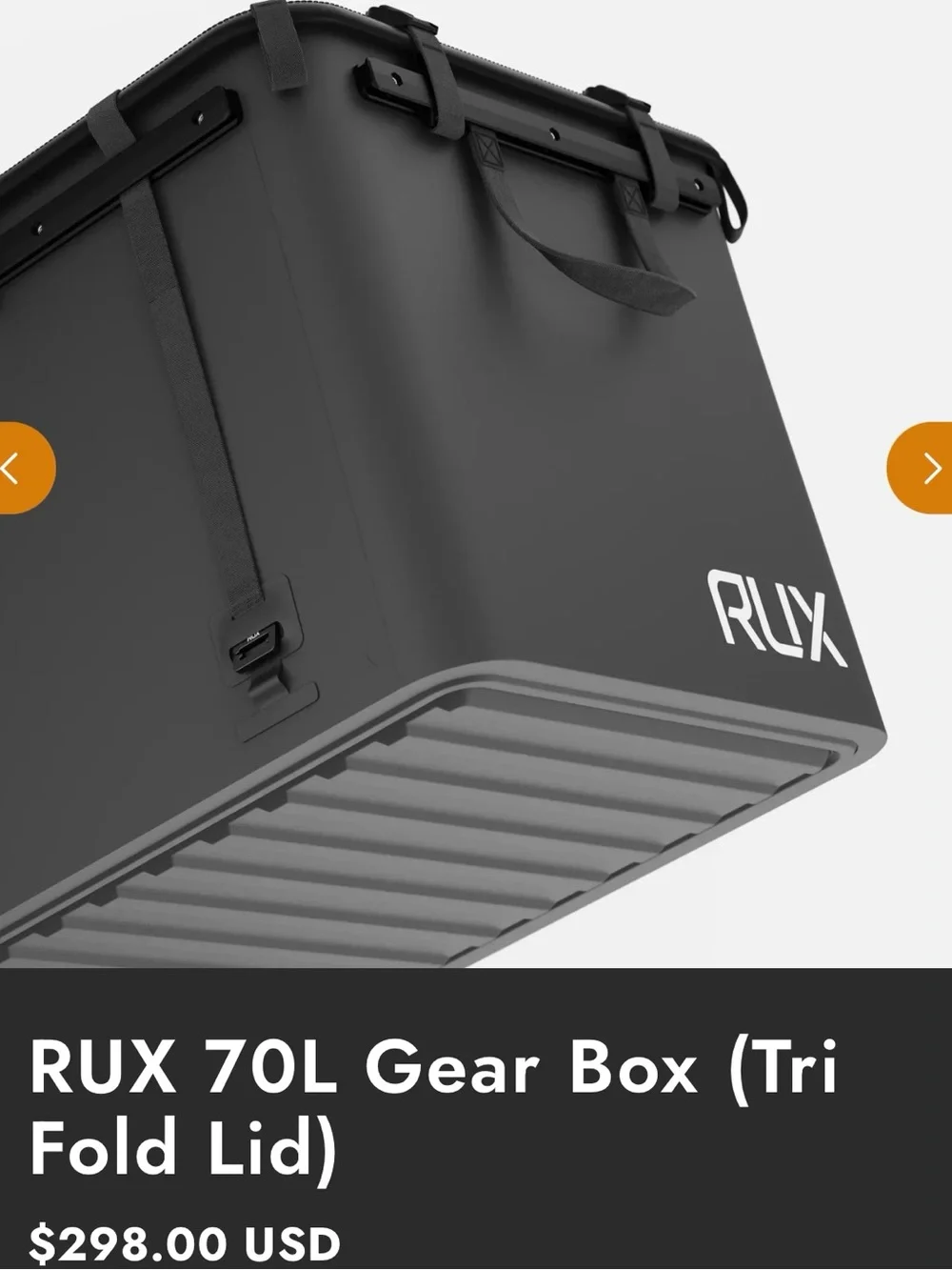 RUX 70L Gear Box (tri fold lid)